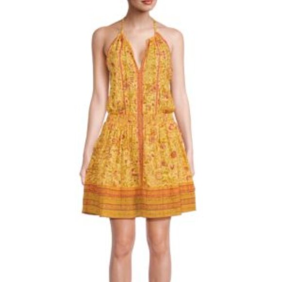Poupette St Barth Carine Floral V Neck Mini Dress - Picture 1 of 12